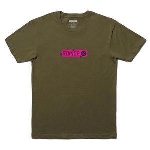 NWT STANCE SLAMMED T-SHIRT. COLOR: MILITARY GREEN. SIZE SMALL.